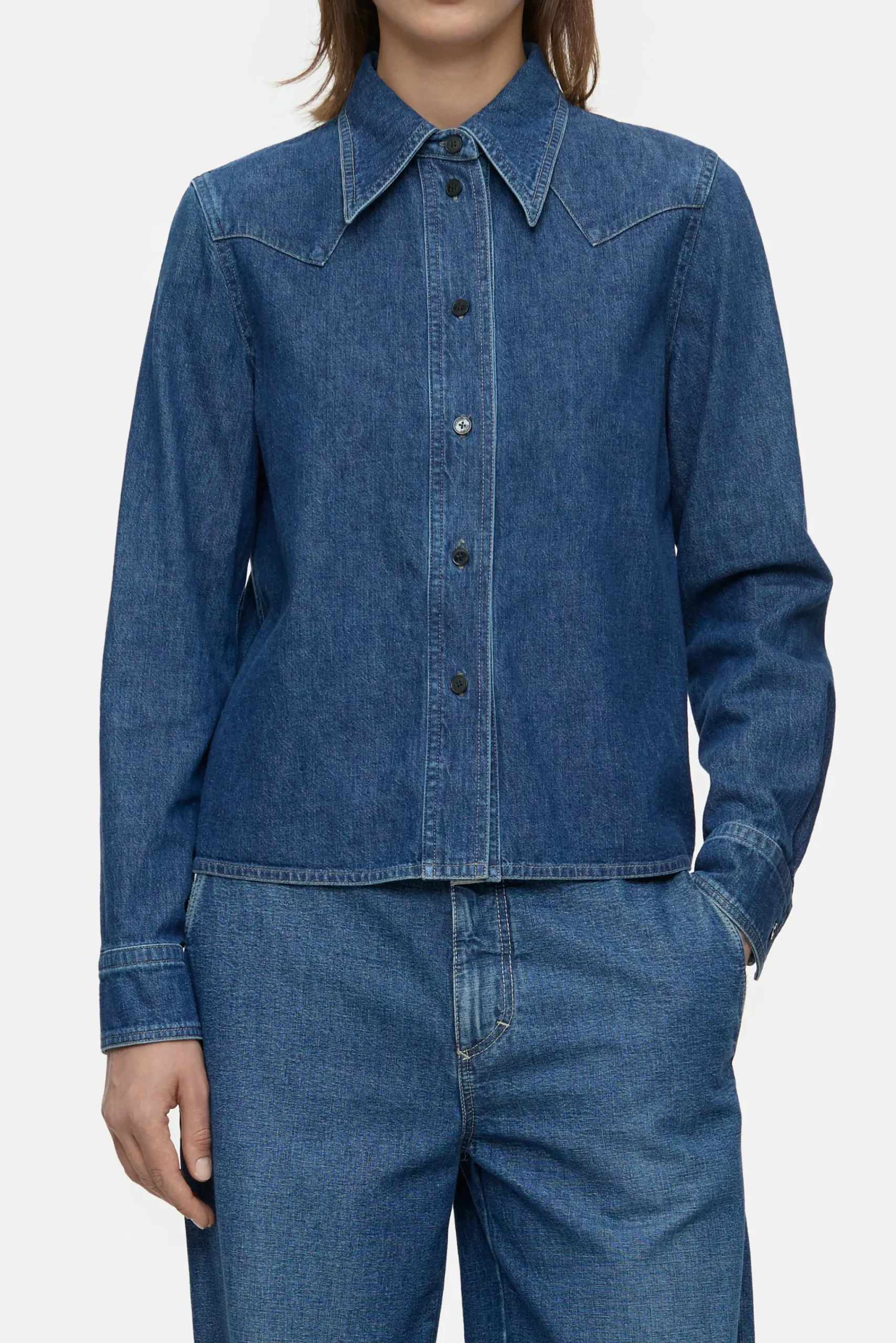 Closed Shirts & Blusen*Westernshirt aus Denim Midblue