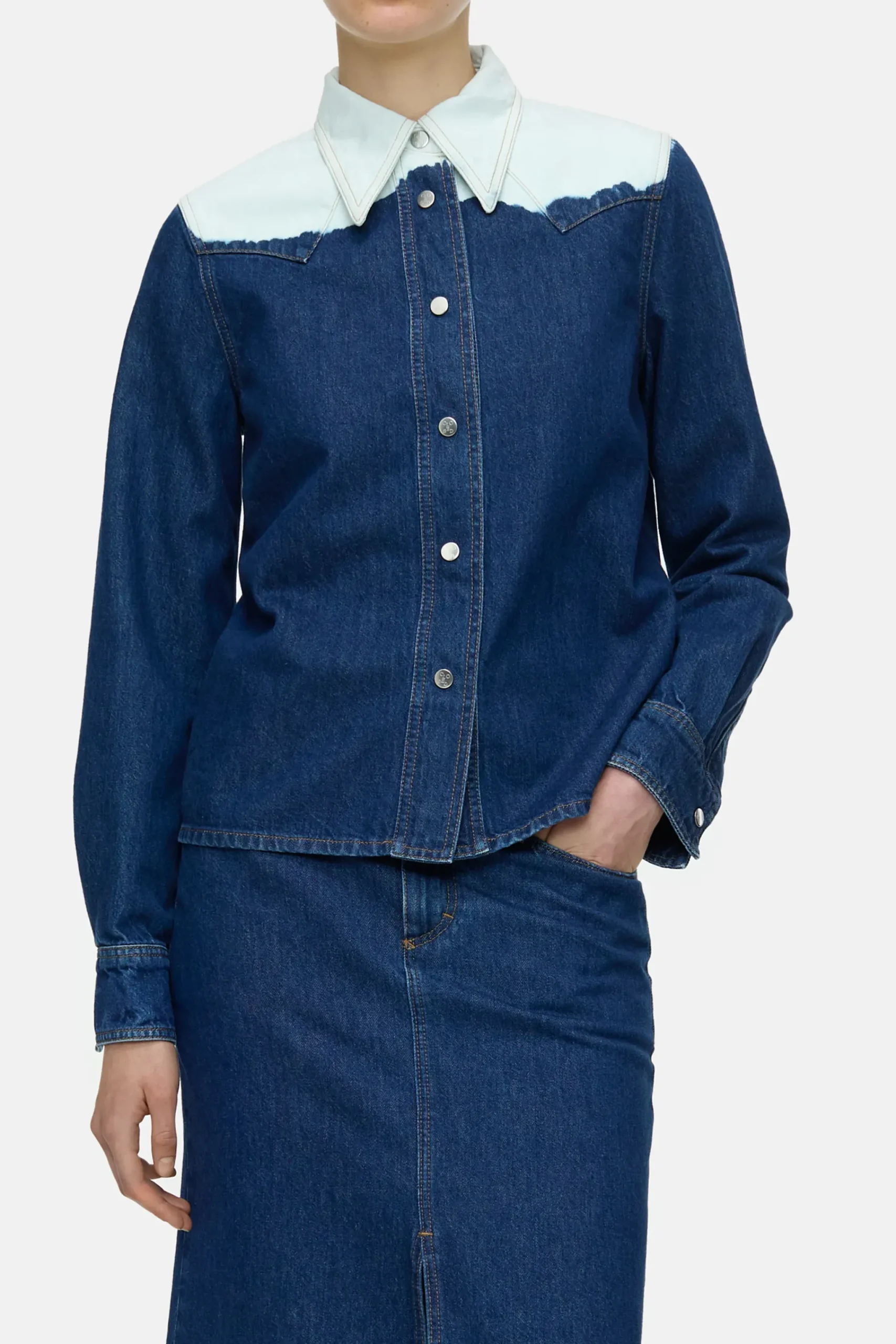 Closed Shirts & Blusen*Westernshirt aus Denim Midblue