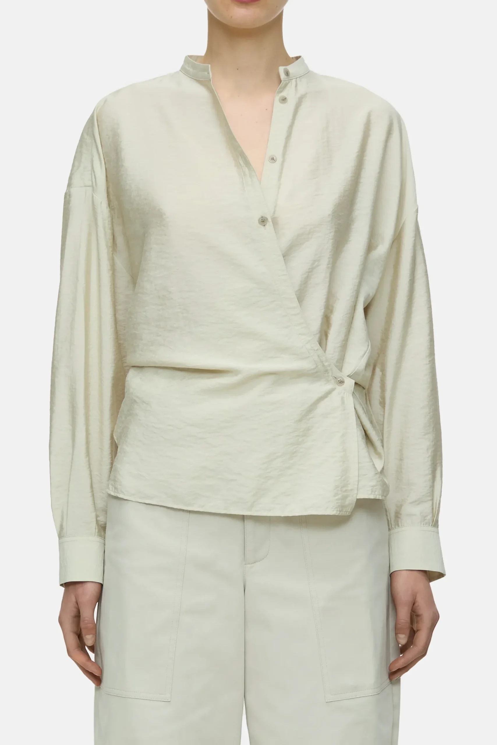 Closed Shirts & Blusen*Wickelbluse aus Modal-Mix Sabbiabeige